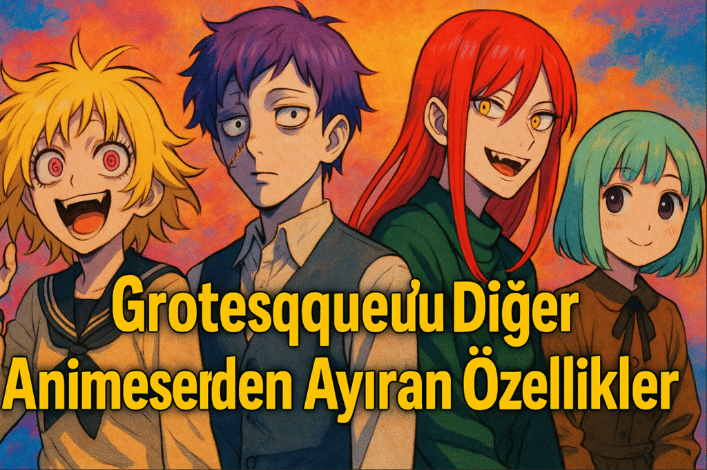 Grotesqqque-animesinin-saskin-vampir-disli-spiral-gozlu-ve-tatli-yan-karakterleri-burasi-gercekten-baska-bir-anime-mi-der-gibi-poz-veriyor-–-rengarenk-ilginc-bir-ekip-gorseli-1024x682 2025’in En Şaşırtıcı Animesi: Grotesqqque CloverWorks Eleştirisi
