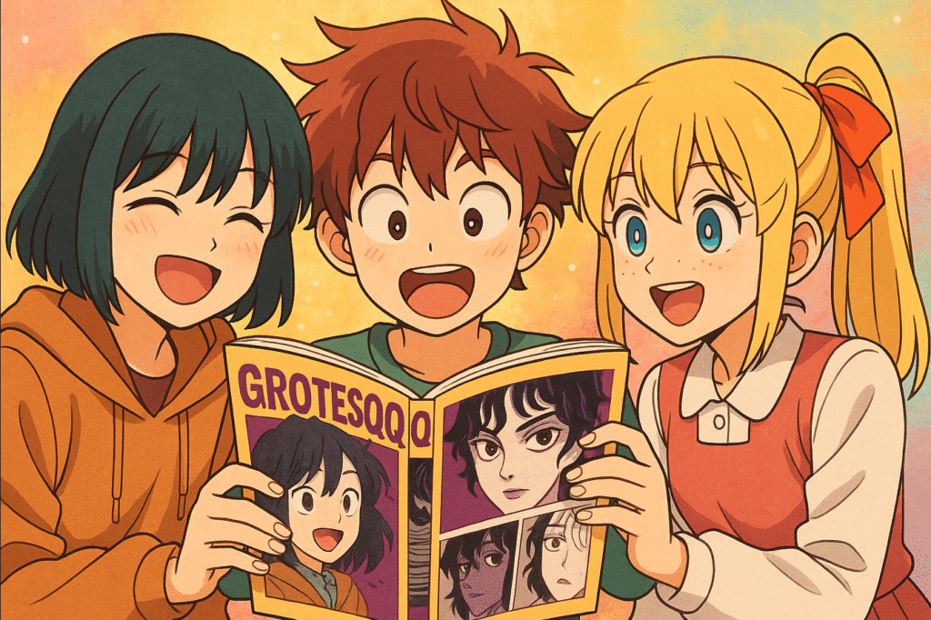 grotesqqque-manga-okuyan-neseli-anime-karakterleri-gorsel-1024x682 2025’in En Şaşırtıcı Animesi: Grotesqqque CloverWorks Eleştirisi