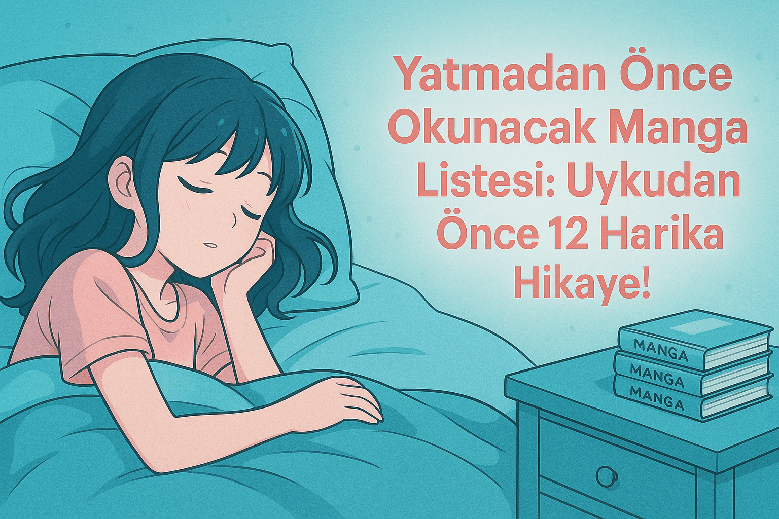 Gece maviye bürünmüş odasında, mangalarını şifonyerin üstüne yığmış, huzurla uykuya dalan tatlı anime kızı: ‘Bir bölüm daha’ derken rüyalara yolculuk